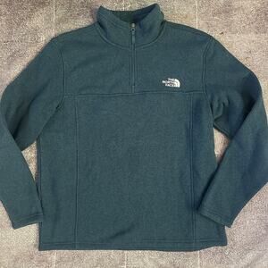 Men's The North Face Heather Teal Gordon Lyons 1/4 Zip Up Fleece Jacket Sz XL